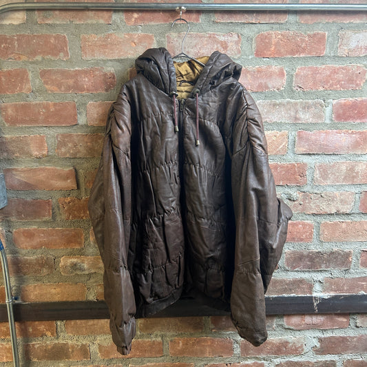 Y2K Hooded Leather Jacket