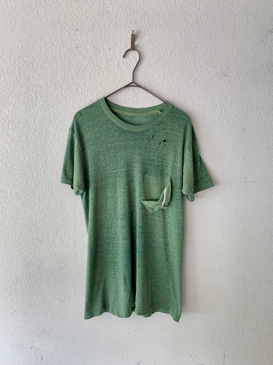 80's Green Distressed Pocket T-Shirt