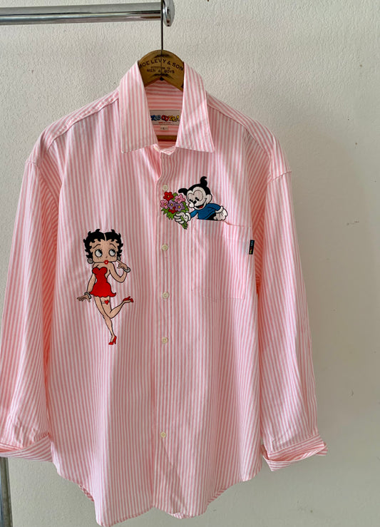 90's Betty Boop striped shirt